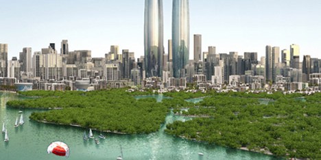 Dubai Creek Harbour twin towers by Emaar Properties and Dubai Holdings