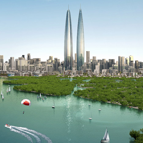 Dubai Creek Harbour twin towers by Emaar Properties and Dubai Holdings