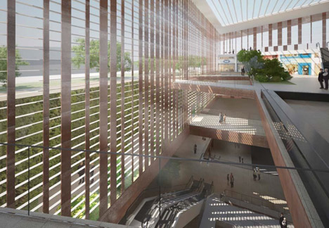 Le Bourget metro station by Elizabeth de Portzamparc