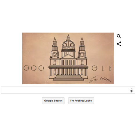 Google celebrates Christopher Wren in Google Doodle