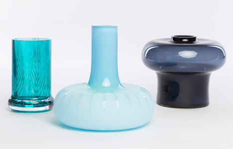 Graphic Vases by Kristine Five Melvaer for Magnor Glassverk