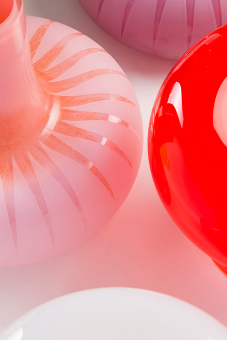 Graphic Vases by Kristine Five Melvaer for Magnor Glassverk