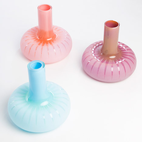 Graphic Vases by Kristine Five Melvaer for Magnor Glassverk
