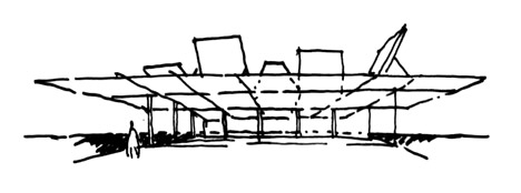 MPavilion sketch by Sean Godsell