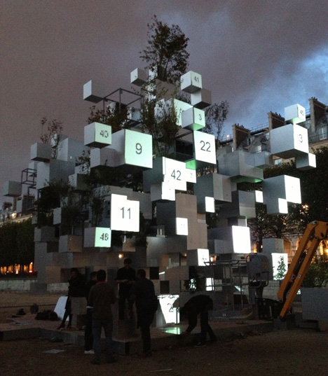 Many Small Cubes installation by Sou Fujimoto