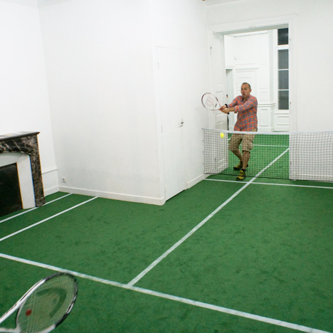 Tennis court installation Benedetto Bufalino