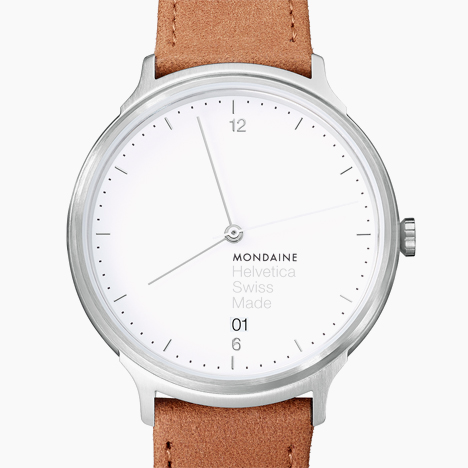Mondaine Helvetica Light 38mm in brushed/brown
