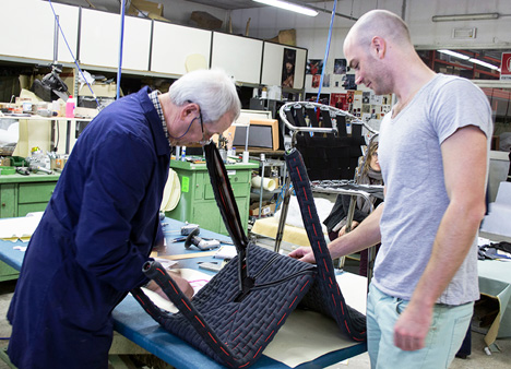 Benjamin Hubert at the Moroso factory