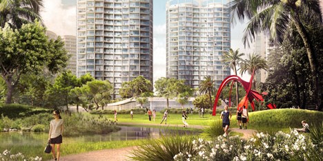 OMA reveals trio of “peanut-shaped” towers for Miami’s Coconut Grove