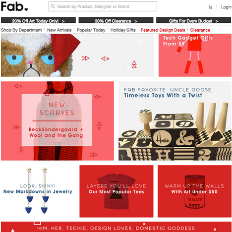 Fab.com homepage