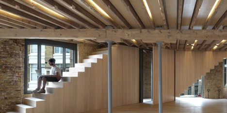 Amin Taha Architects peels back layers of plasterboard to create open-plan offices
