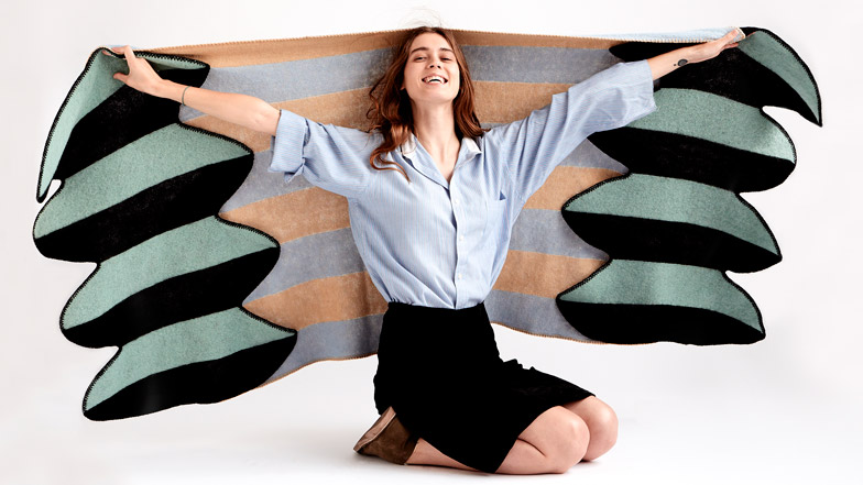 Vík Prjónsdóttir launches latest wing-shaped blankets made from Icelandic wool