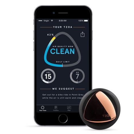 TZOA wearable enviro tracker by Woke Studios