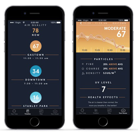 TZOA wearable enviro tracker by Woke Studios