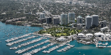 Aerial render of Miami showing developments by Hayes Davidson