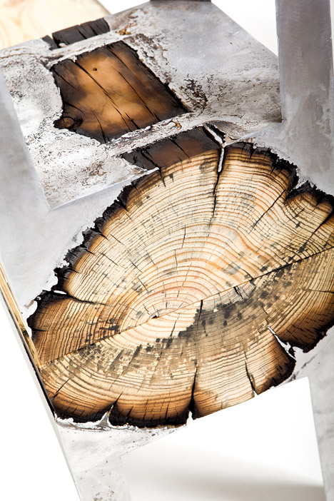 Cast Aluminum and Tree Trunk Furniture by Hilla Shamia Studio