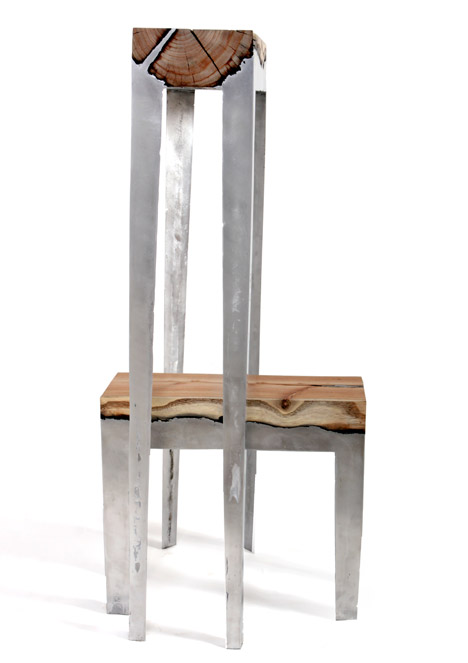 Cast Aluminum and Tree Trunk Furniture by Hilla Shamia Studio
