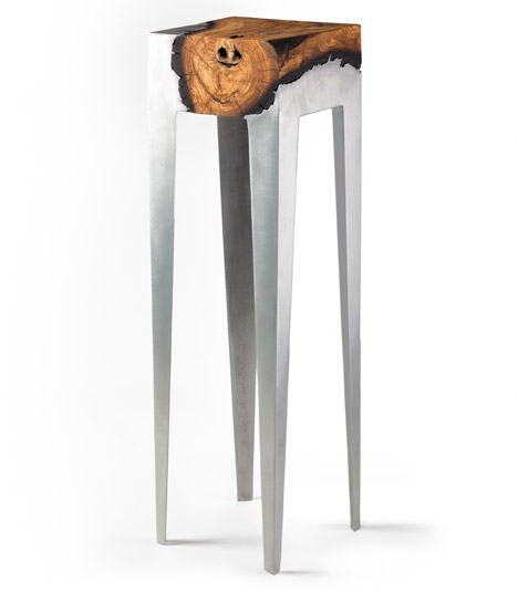 Cast Aluminum and Tree Trunk Furniture by Hilla Shamia Studio
