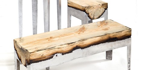 Cast Aluminum and Tree Trunk Furniture by Hilla Shamia Studio