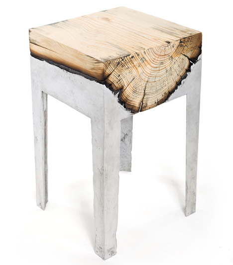 Cast Aluminum and Tree Trunk Furniture by Hilla Shamia Studio