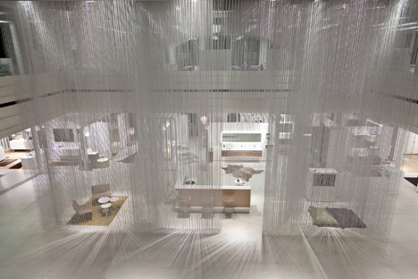 KriskaDecor chains at the Talsee Showroom Badmöbel, Switzerland. Design by Burkard Meyer Architeken and Konform