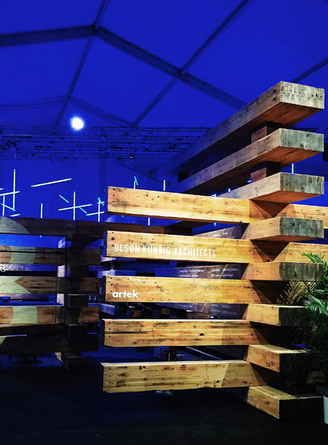 38 Beams at the Design Miami 2014 Collectors Lounge by Olson Kundig
