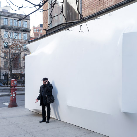 Blueprint white plastic installation at Storefront New York by SO-IL