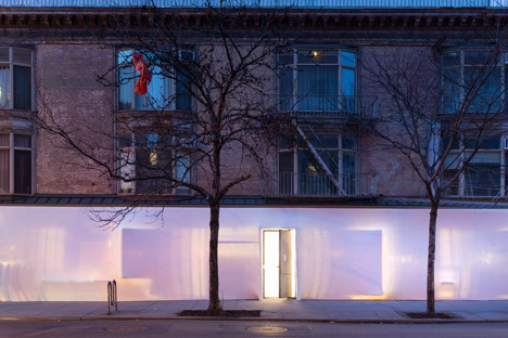 Blueprint white plastic installation at Storefront New York by SO-IL