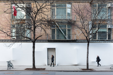 Blueprint white plastic installation at Storefront New York by SO-IL