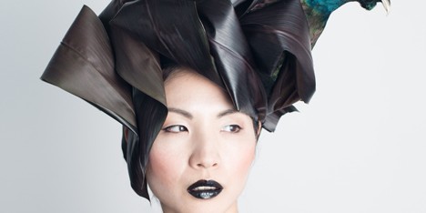 Takaya incorporates taxidermy into botanical headdresses