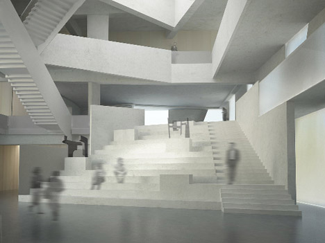 Glassell School of Art Lobby, interior steps