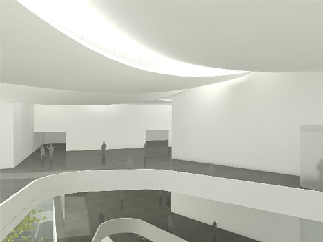 The Nancy and Rich Kinder Building third floor, atrium view