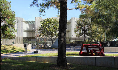 View of the Nancy and Rich Kinder Building Restaurant Entrance
