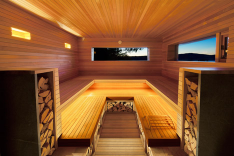 Sauna in the Hudson Valley by Andre Tchelistcheff Architects