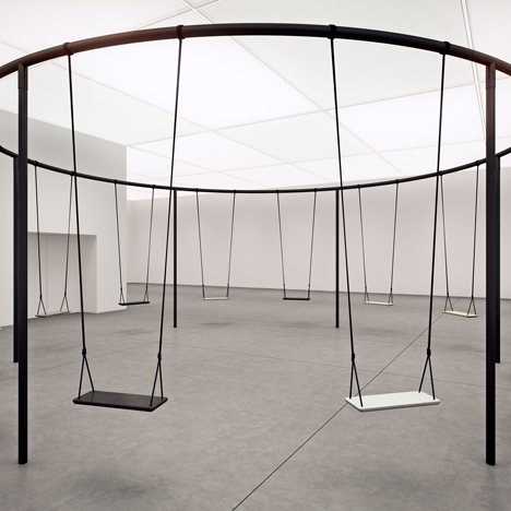 Philippe Malouin creates circular swing set with Caesarstone seats