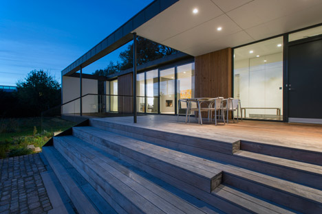 CF Møller's Villa R features a sunken floor for the clients' children