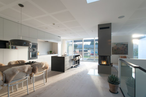 CF Møller's Villa R features a sunken floor for the clients' children