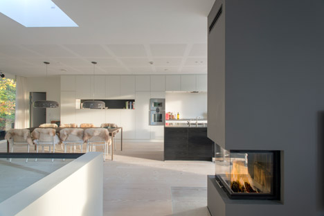 CF Møller's Villa R features a sunken floor for the clients' children