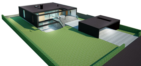 CF Møller's Villa R features a sunken floor for the clients' children