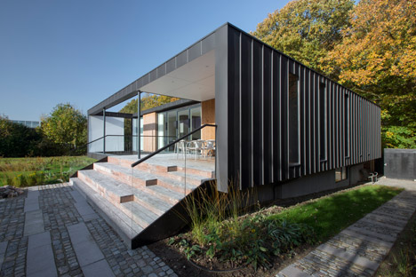 CF Møller's Villa R features a sunken floor for the clients' children