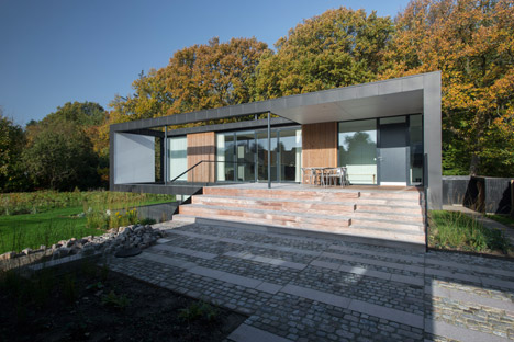 CF Møller's Villa R features a sunken floor for the clients' children
