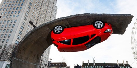 Alex Chinneck for Vauxhall Motors Pick yourself up and pull yourself