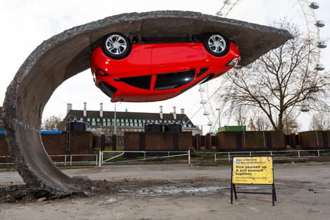 Alex Chinneck for Vauxhall Motors Pick yourself up and pull yourself