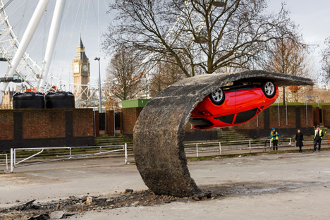 Alex Chinneck for Vauxhall Motors Pick yourself up and pull yourself