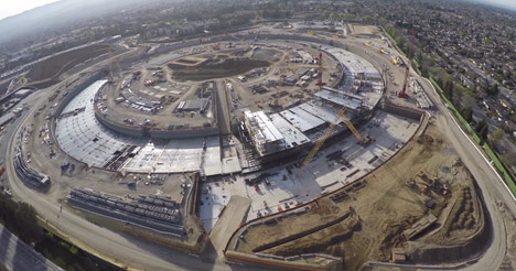 Apple Campus 2 drone footage