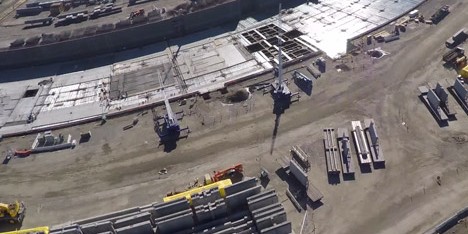 Drone movie shows progress on Apple Campus construction