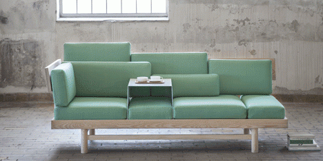 Dorme Sofa and Granit Bookends Greenhouse by Silje Nesdal