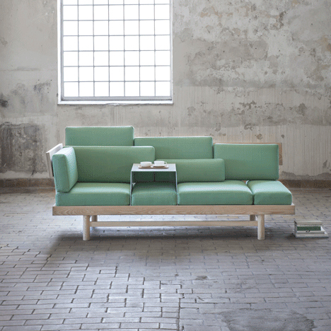 Dorme Sofa and Granit Bookends Greenhouse by Silje Nesdal