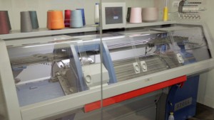 Knitting machine at Knyttan's shop in London