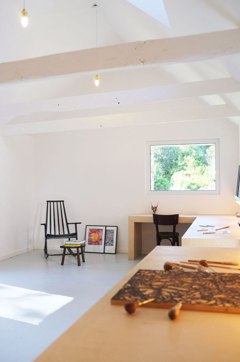 An old barn converted into an artist studio in Brittany by Modal Architecture